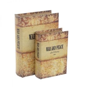 Inart Κουτί/Βιβλίο Σετ Των 2 Multi Birch PU 3-70-106-0040