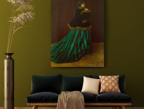 Πίνακας σε καμβά MONET – CAMILLE THE WOMAN IN GREEN DRESS
