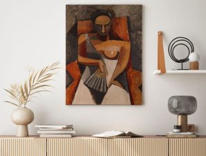 Πίνακας σε καμβά PICASSO – WOMAN WITH A FAN
